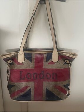 London Flag Tote Bag in Red, Navy & Cream